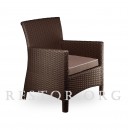Кресло плетёное "Омега М" (Лайт) Restor из искусственного ротанга, всесезонное кресло, для ресторана, кафе, бара, паба....
